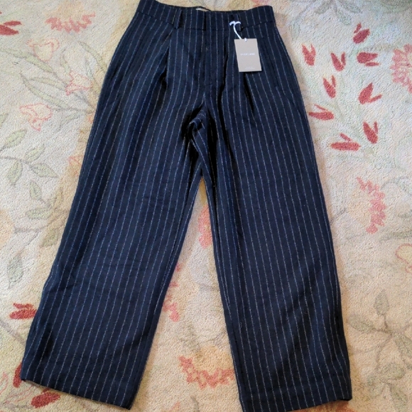 EVERLANE The ReWool® Way-High Drape Pinstripe Pant - Picture 4 of 13